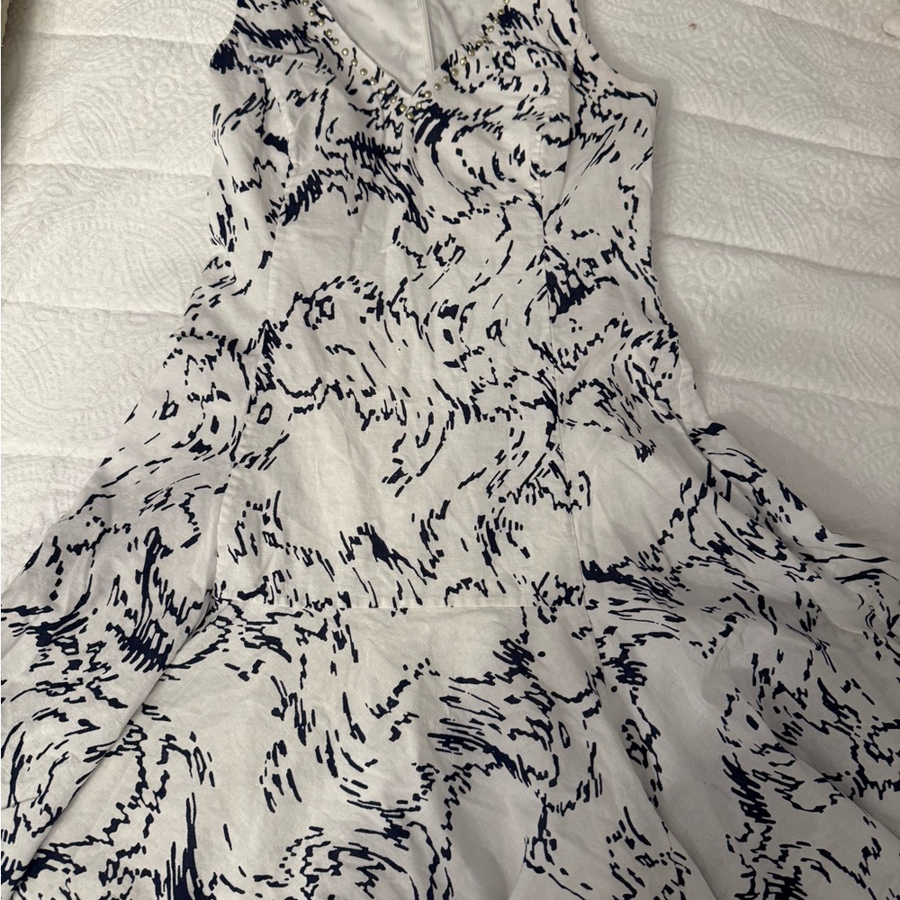 Ivanka Trump White and Black Maxi Dress